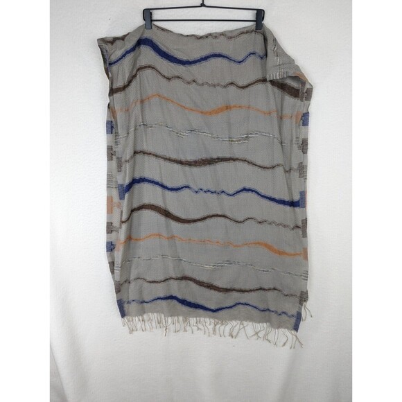 Ahujasons Wool Modal Scarf Artsy Soft Beautiful Fringe 27x72 - Picture 1 of 7